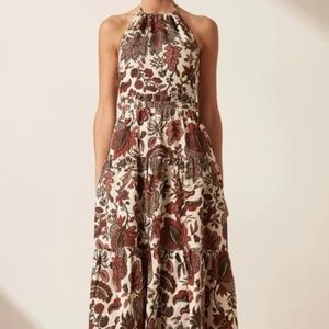 Shona Joy Catalina Halter Open Back Dress NWT